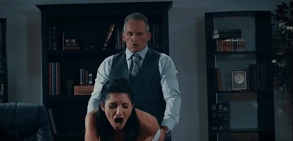 Cock hungry MILF Silvia Saige visits her husband in his office they started a passionate sex on his office desk.